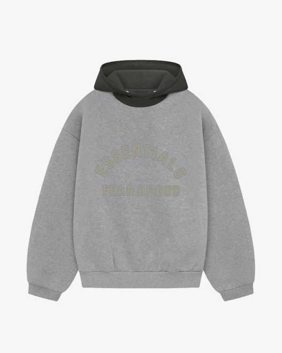 Secret Sneaker Store Online Fog Essentials Fw24 Nylon Fleece Hoodie Dark Heather Oatmeal/Ink | Hoodies