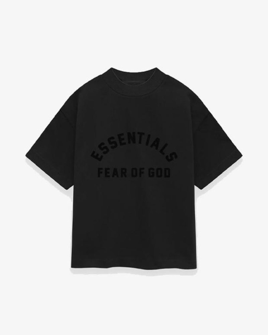 Secret Sneaker Store Online Fog Essentials Fw24 Jet Black Crewneck Kids Tee (New) | Kids Apparel