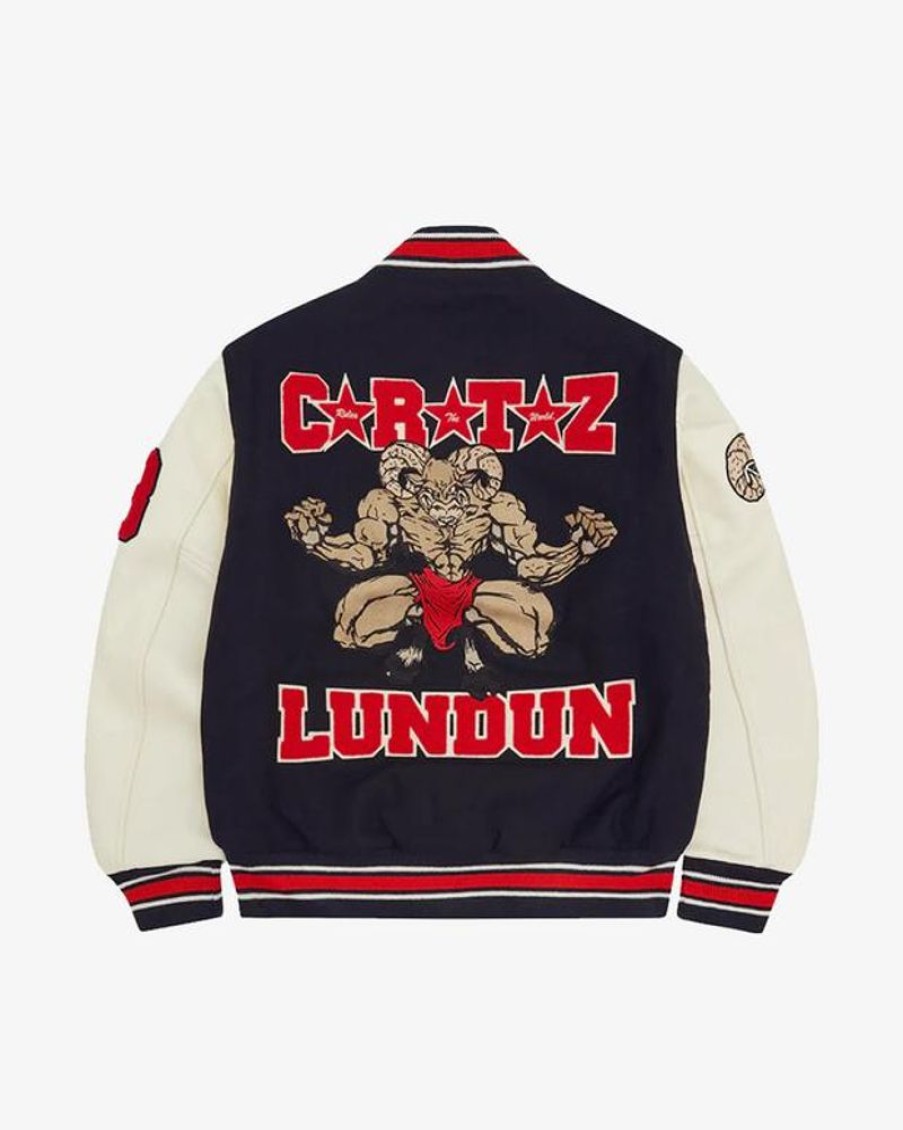 Secret Sneaker Store Online Corteiz Goat Varsity Jacket Navy | Streetwear