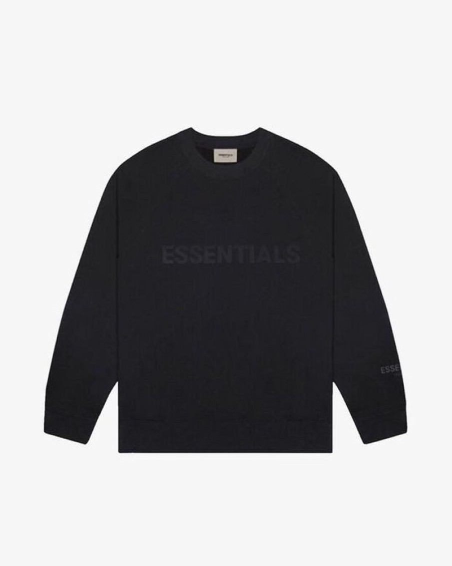 Secret Sneaker Store Online Fog Essentials Ss20 Silicon Applique Logo Black Crewneck | Streetwear