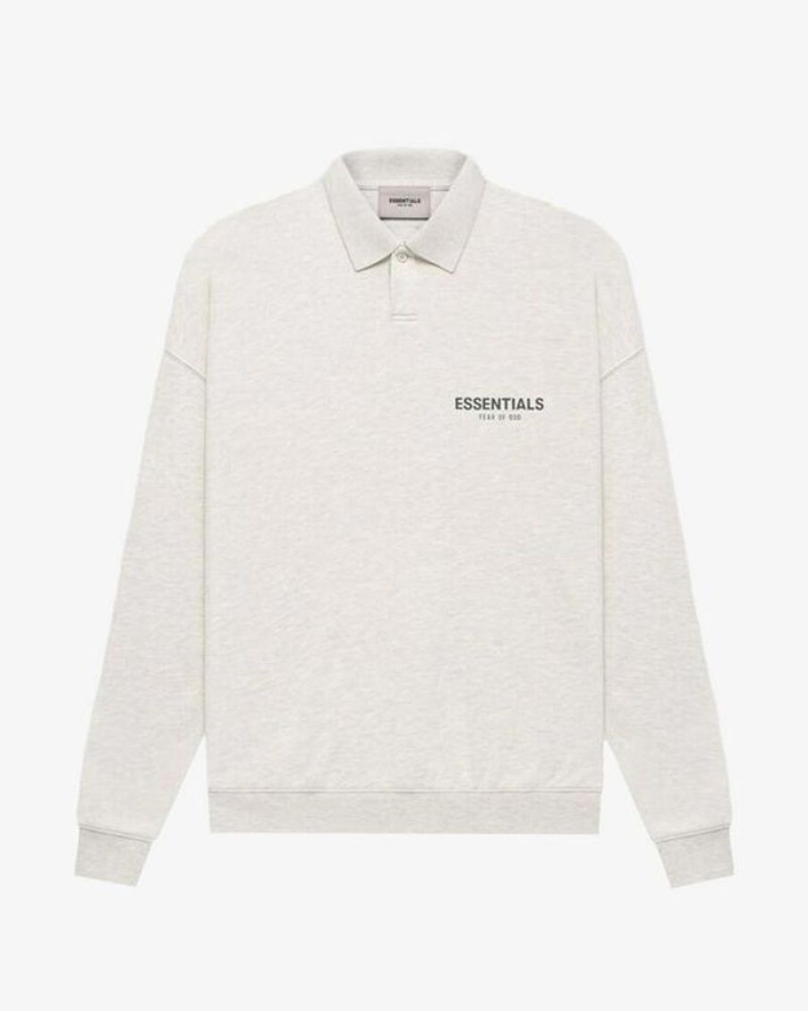Secret Sneaker Store Online Fog Essentials Ss21 Light Oatmeal Polo Longsleeve (New) | Streetwear