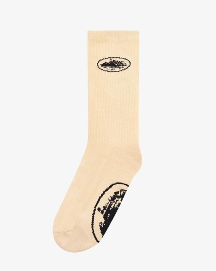 Secret Sneaker Store Online Corteiz Alcatraz Socks Cream 1 Pair | Socks