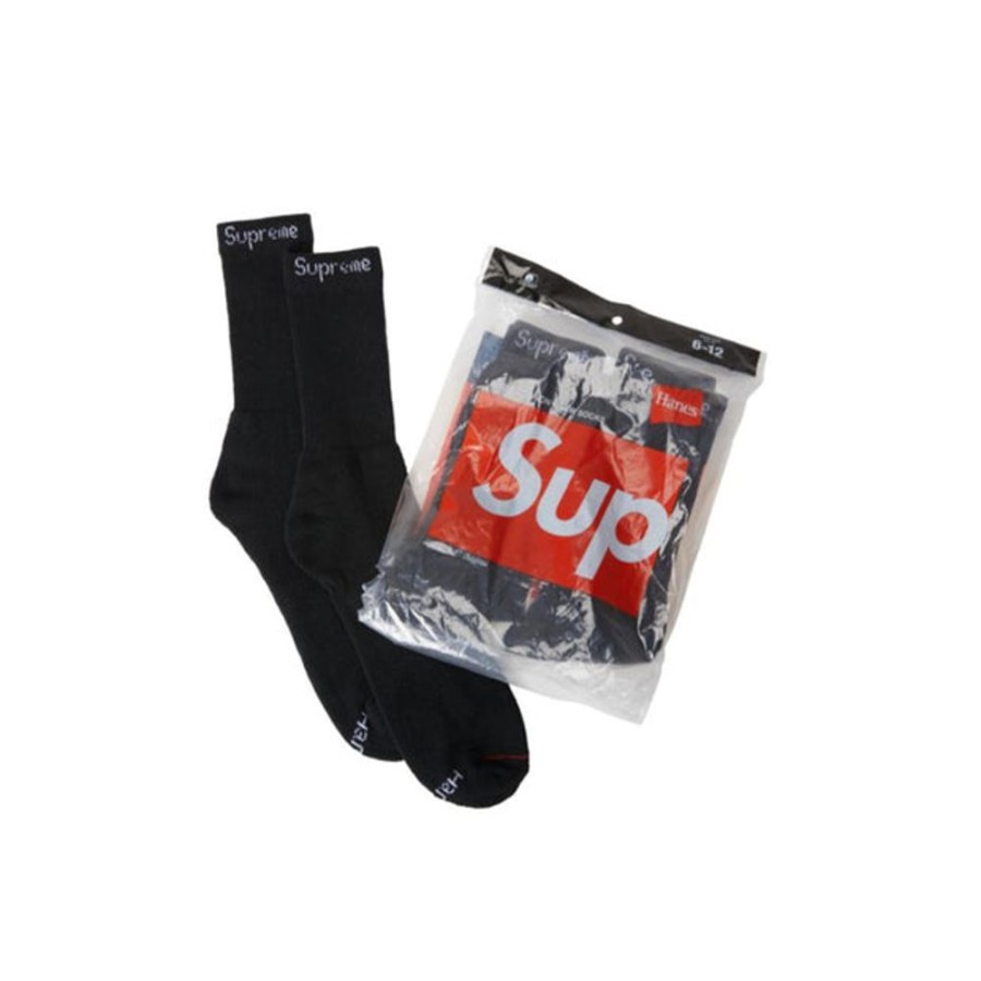 Secret Sneaker Store Online Supreme X Hanes Black Socks (Pack Of 4) - | Socks