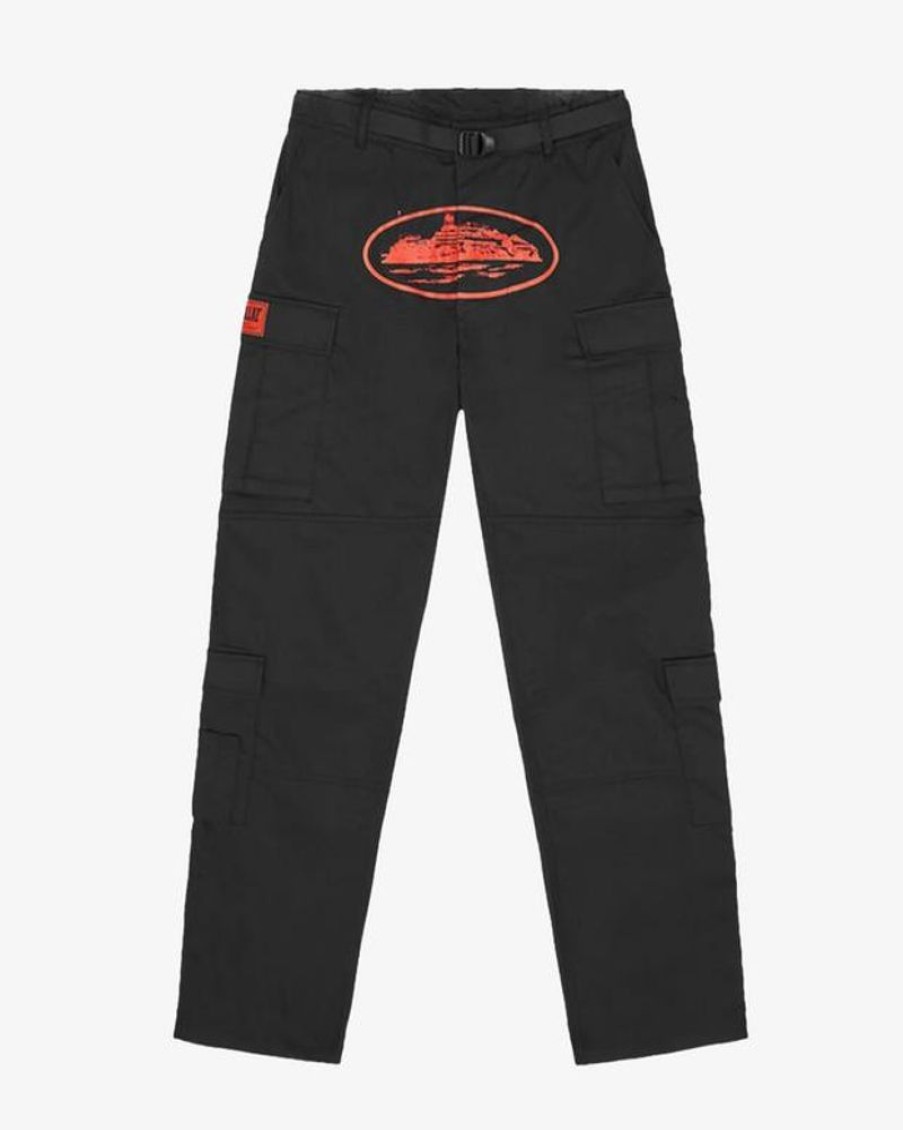 Secret Sneaker Store Online Corteiz Guerillaz Black Red Cargo Pant | Streetwear