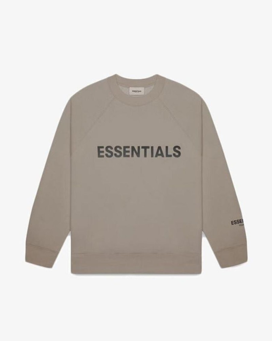 Secret Sneaker Store Online Fog Essentials Ss20 Silicon Applique Logo Taupe Crewneck | Streetwear