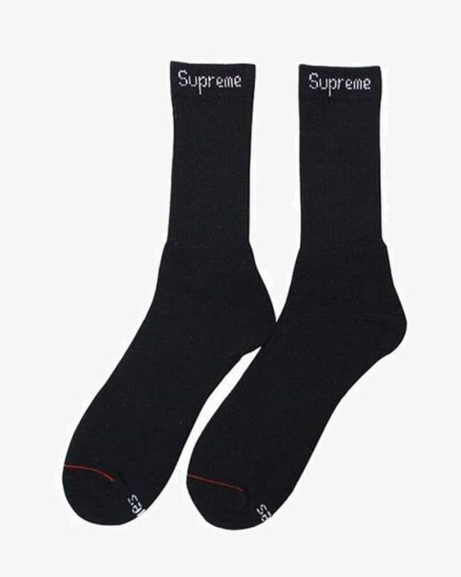 Secret Sneaker Store Online Supreme Hanes Socks Black 1 Pair Only (New) One Size One Size | Socks