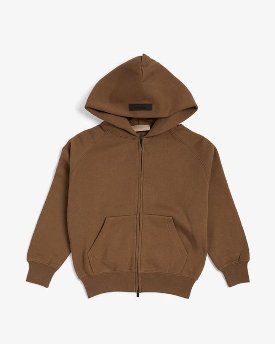 Secret Sneaker Store Online Fog Essentials Fw22 Logo Wood Zip Up Jacket Kids | Kids Apparel