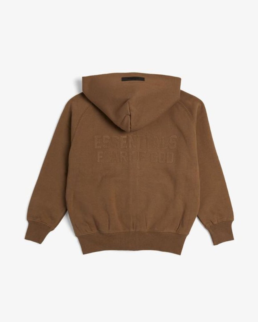 Secret Sneaker Store Online Fog Essentials Fw22 Logo Wood Zip Up Jacket Kids | Kids Apparel