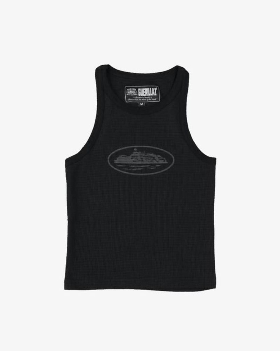Secret Sneaker Store Online Corteiz Guerillaz Triple Black Womens Tank Top | Streetwear