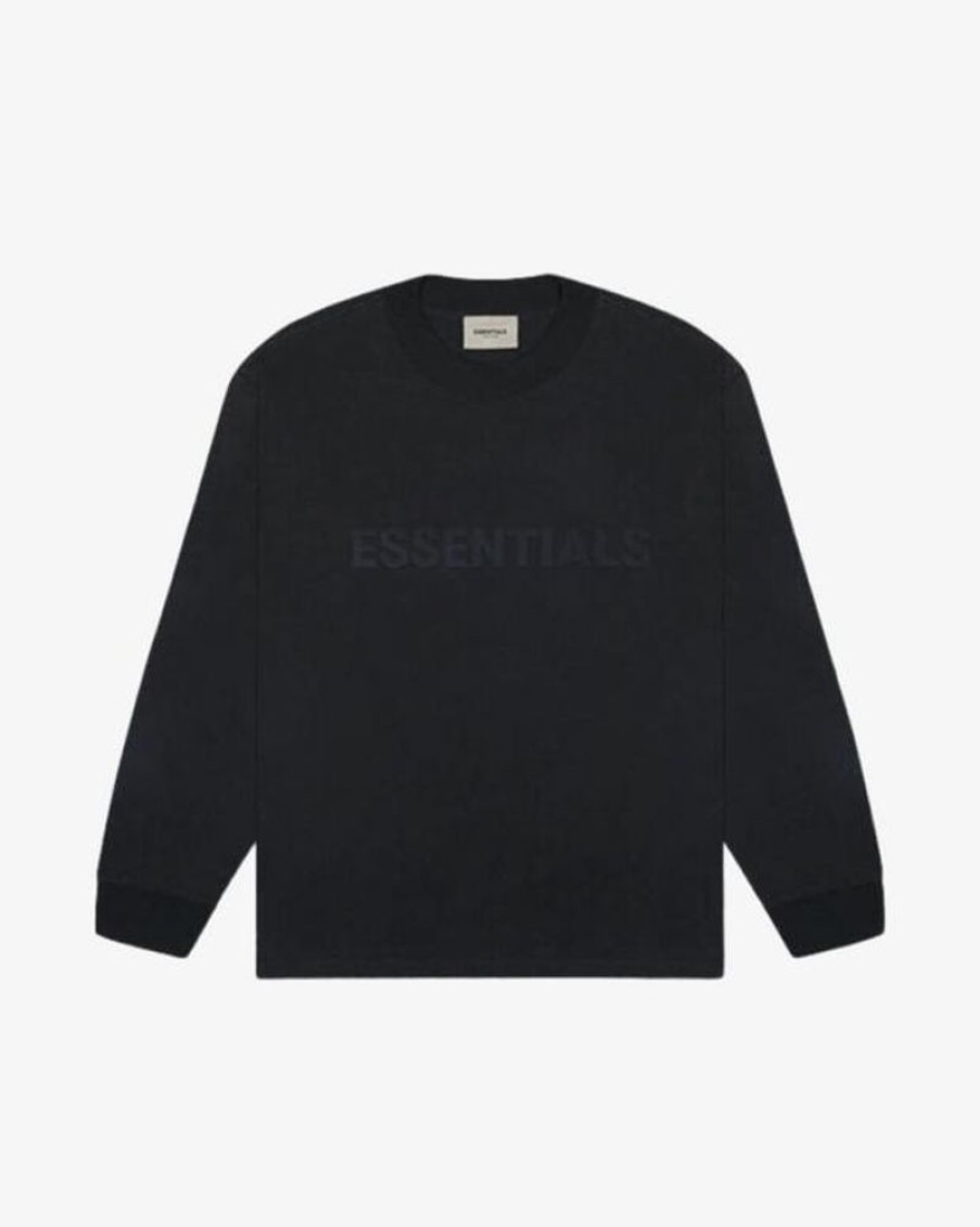 Secret Sneaker Store Online Fog Essentials Ss20 Silcon Applique Logo Black Long Sleeve Tee | Tees