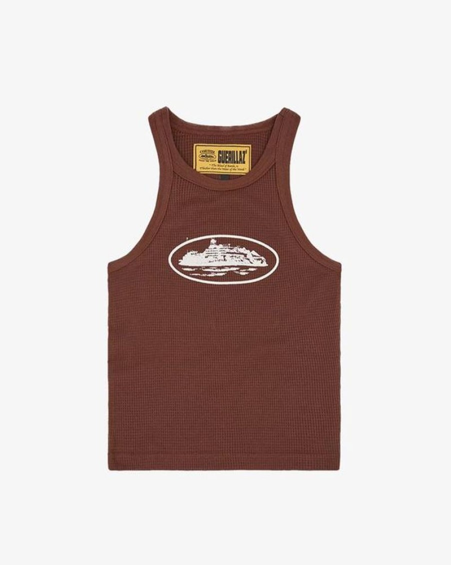 Secret Sneaker Store Online Corteiz Guerillaz Brown Womens Tank Top | Streetwear