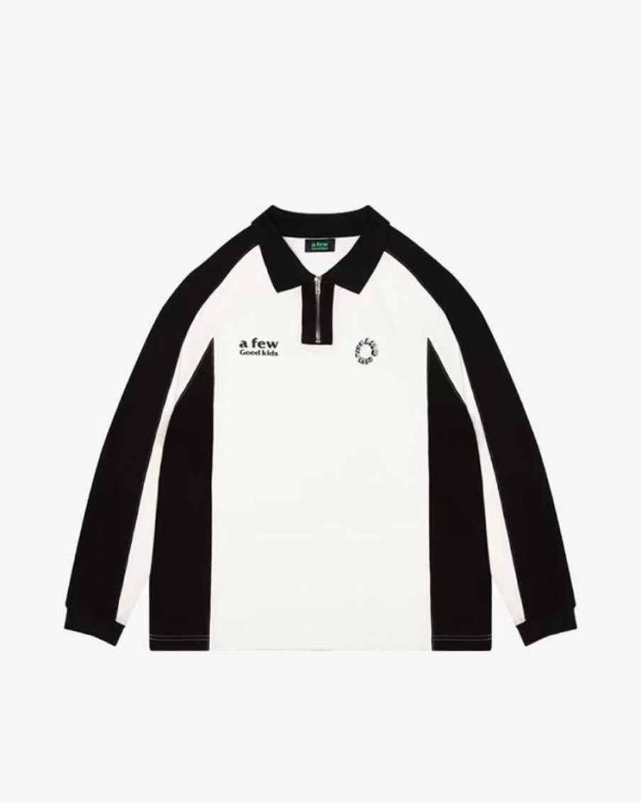 Secret Sneaker Store Online A Few Good Kids Ss23 Black White Rugby Polo Longsleeve | Streetwear