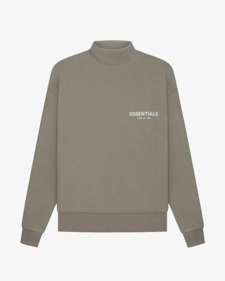 Secret Sneaker Store Online Fog Essentials Ss22 Chest Logo Desert Taupe Mockneck Crew (New) | Streetwear