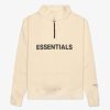 Secret Sneaker Store Online Fog Essentials Fw20 Silicon Applique Half Zip Cream Mockneck | Streetwear