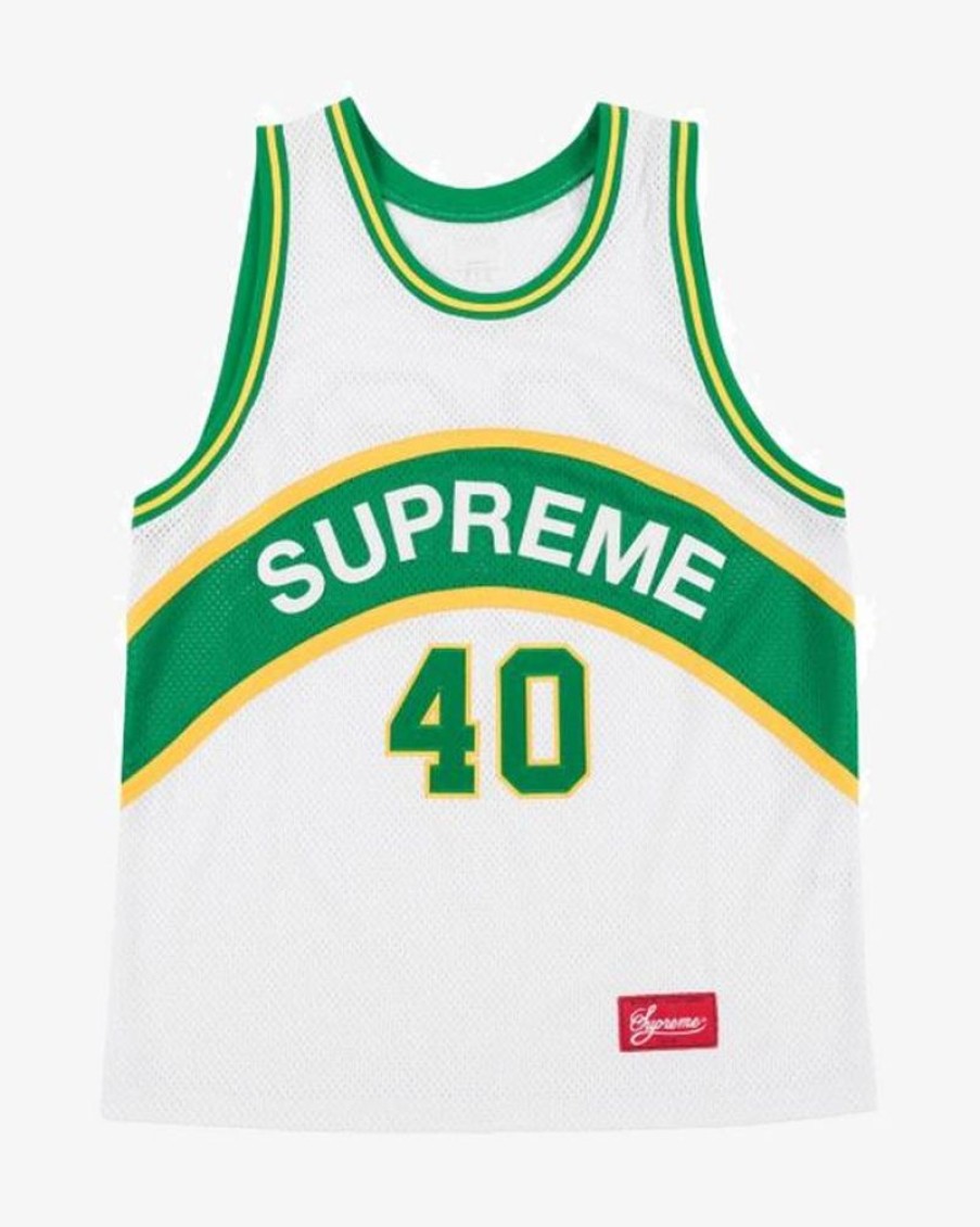 Secret Sneaker Store Online Supreme Ss17 Curve White Green Basketball Jersey (New) | Streetwear