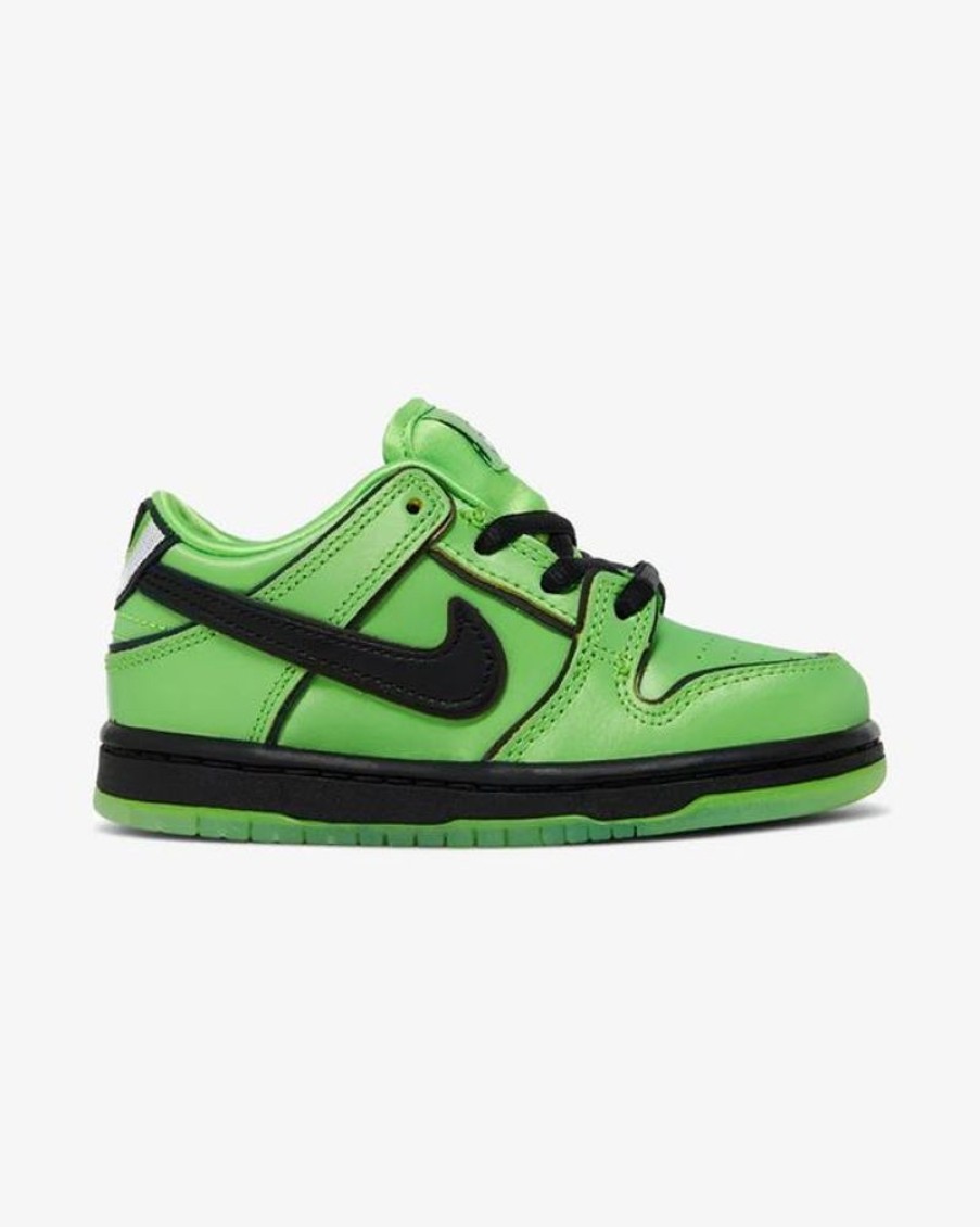 Secret Sneaker Store Online Nike X The Powerpuff Girls Nike Sb Dunk Buttercup Green Toddler | Kids Footwear