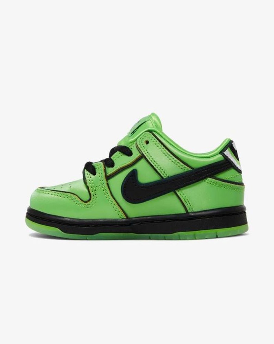Secret Sneaker Store Online Nike X The Powerpuff Girls Nike Sb Dunk Buttercup Green Toddler | Kids Footwear