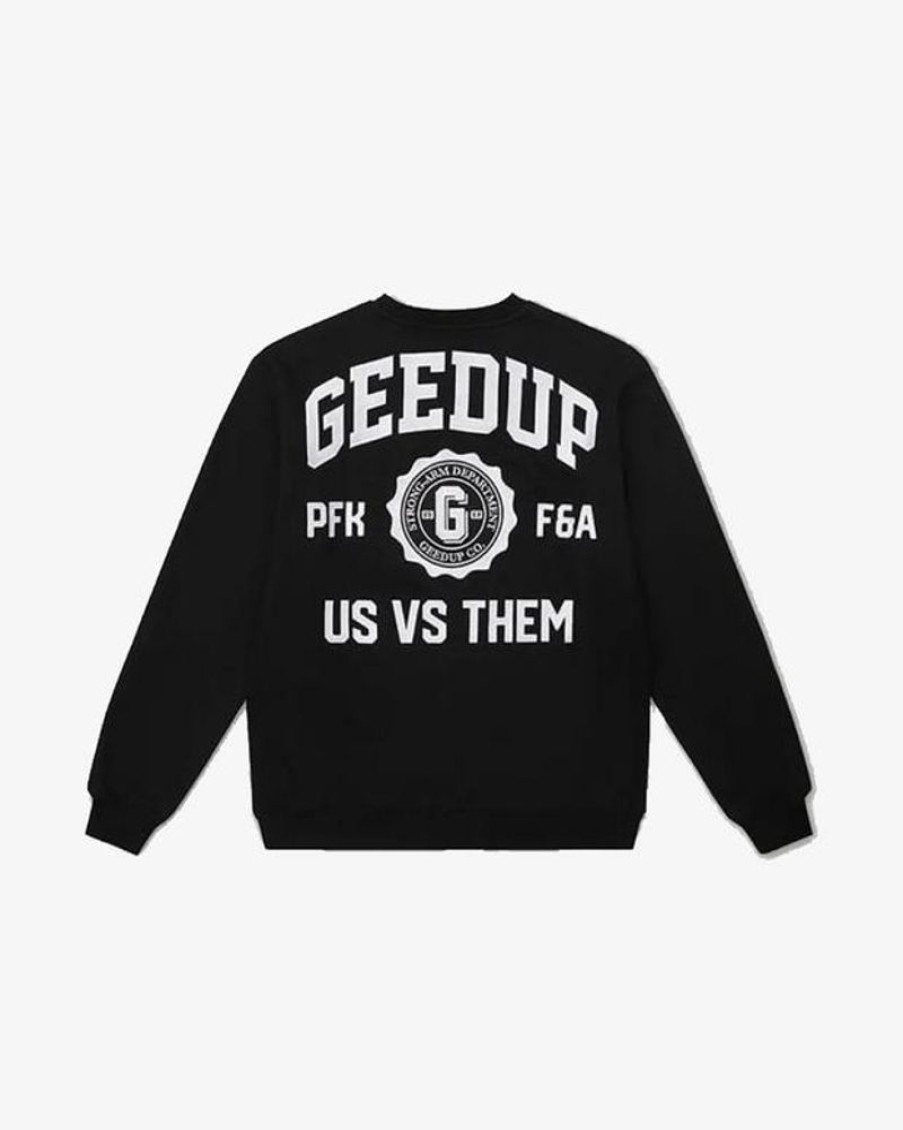 Secret Sneaker Store Online Geedup Strong Arm Department Crewneck Black | Streetwear