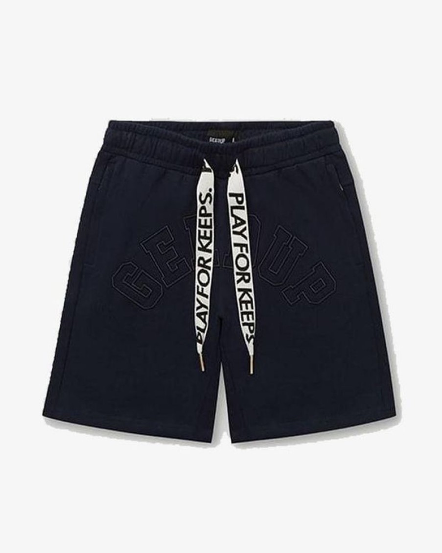Secret Sneaker Store Online Geedup Laced Zipped Navy Shorts | Streetwear