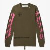 Secret Sneaker Store Online Off White Pink Stencil Army Green Tee - | Streetwear