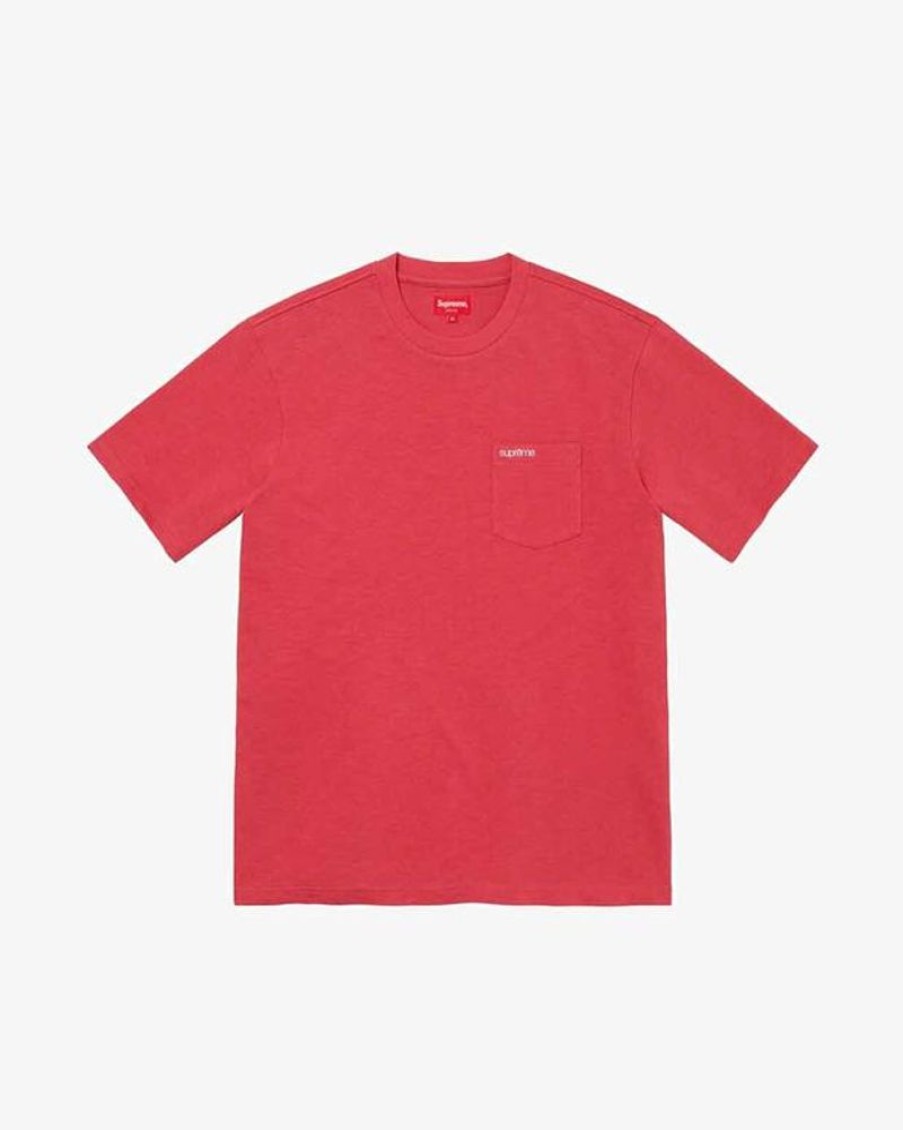 Secret Sneaker Store Online Supreme Fw21 Pink Classic Logo Pocket Tee | Streetwear