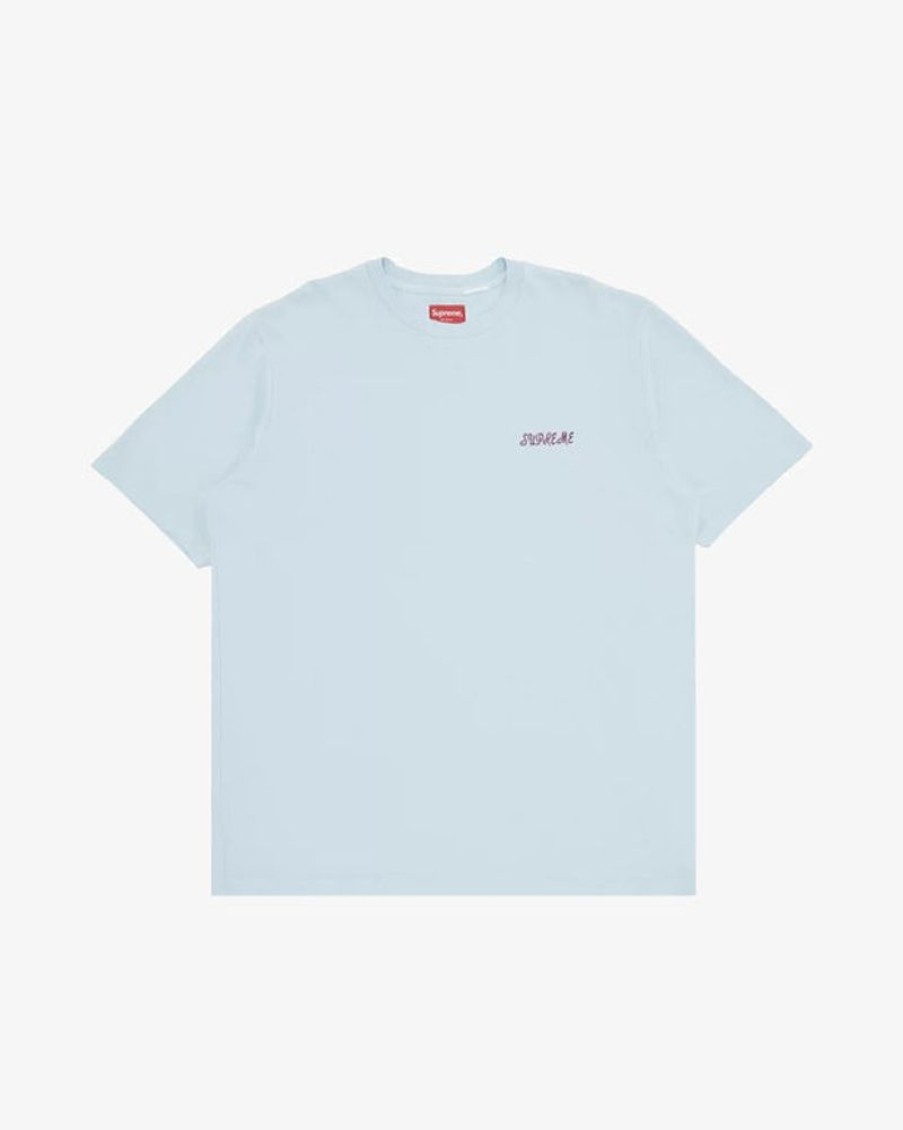Secret Sneaker Store Online Supreme Washed Script Tee Light Blue (New) | Streetwear