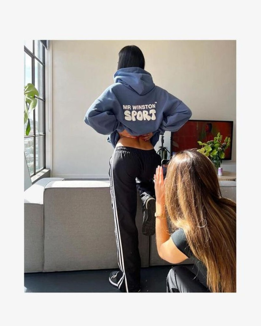 Secret Sneaker Store Online Mr Winston Slate Blue Puff Hoodie | Streetwear