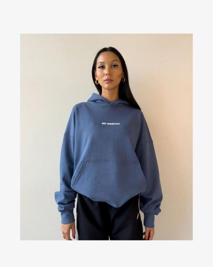 Secret Sneaker Store Online Mr Winston Slate Blue Puff Hoodie | Streetwear