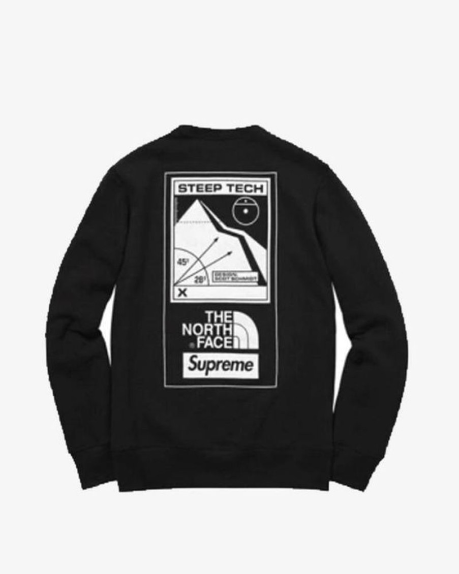 Secret Sneaker Store Online Supreme X Tnf Ss16 Steep Tech Black Crewneck - | Streetwear