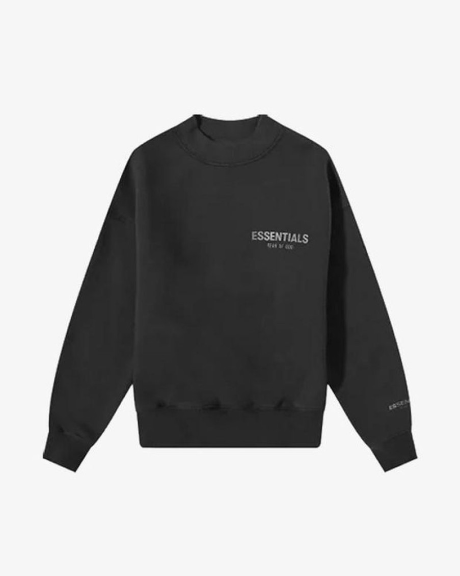 Secret Sneaker Store Online Fog Essentials Fw21 Reflective Chest Logo Black Crewneck Kids | Kids Apparel