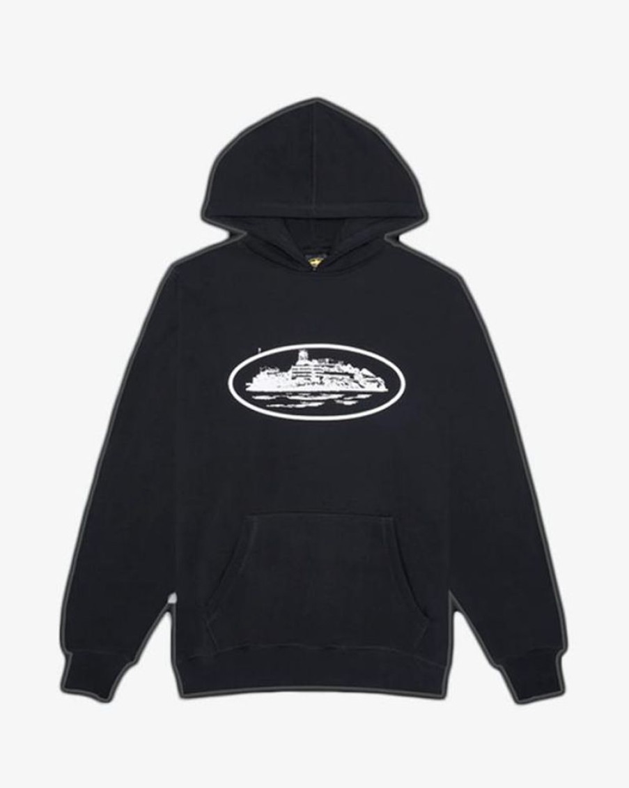 Secret Sneaker Store Online Corteiz Fw22 Og Alcaltraz Black Hoodie | Streetwear