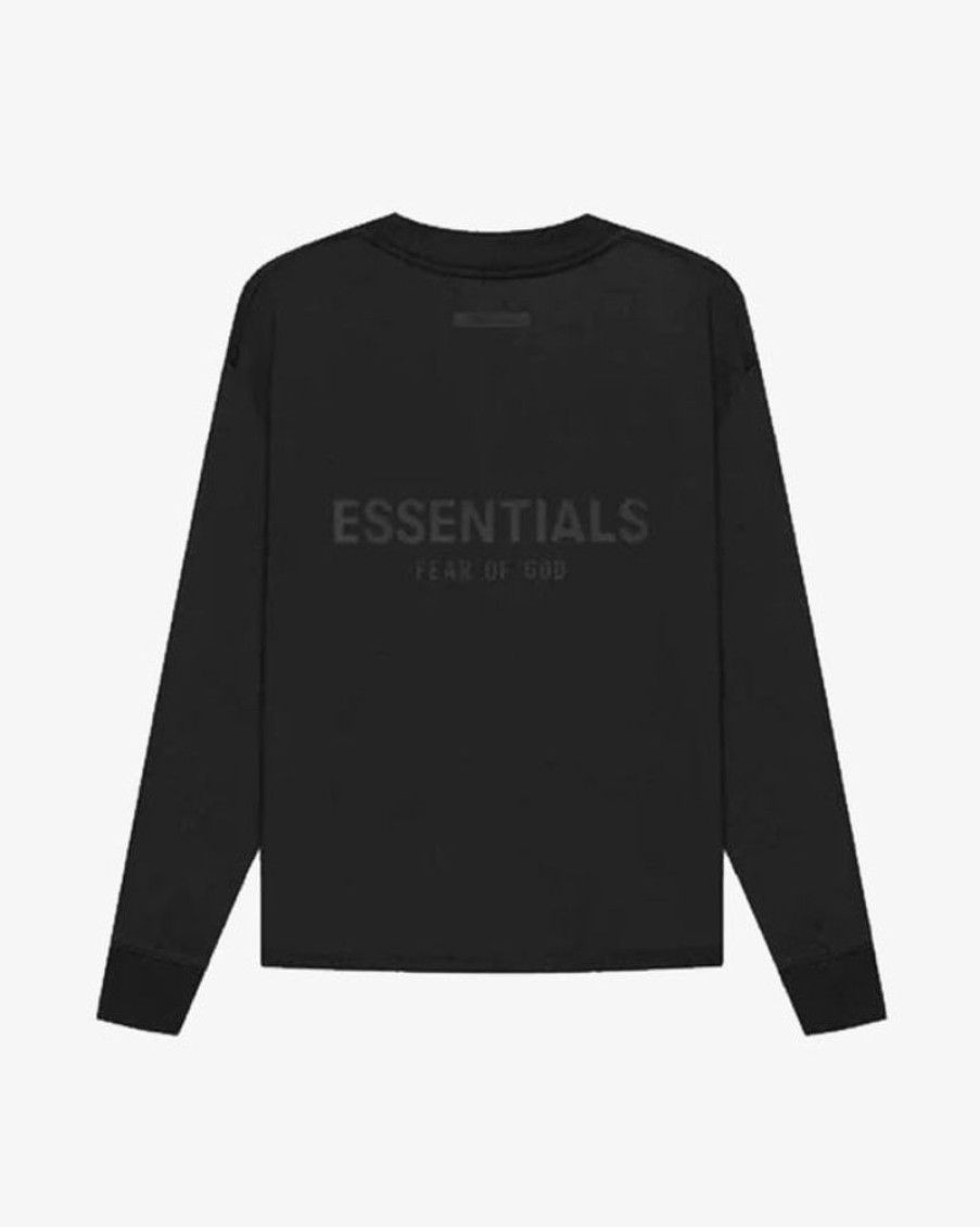 Secret Sneaker Store Online Fog Essentials Ss21 Silicon Applique Logo Black Long Sleeve Tee | Tees