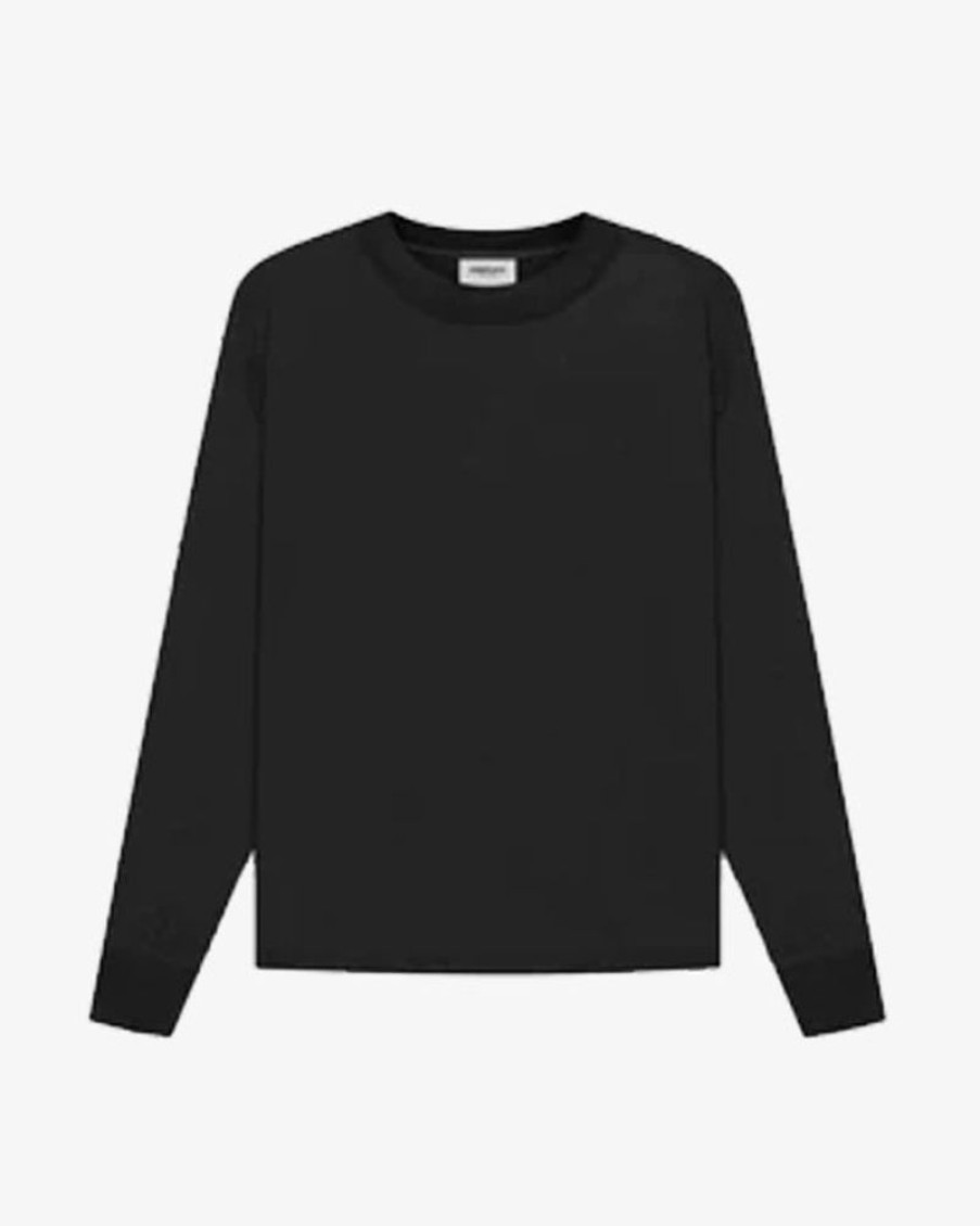 Secret Sneaker Store Online Fog Essentials Ss21 Silicon Applique Logo Black Long Sleeve Tee | Tees