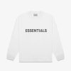 Secret Sneaker Store Online Fog Essentials Ss20 Silicon Applique Logo White Long Sleeve Tee | Tees