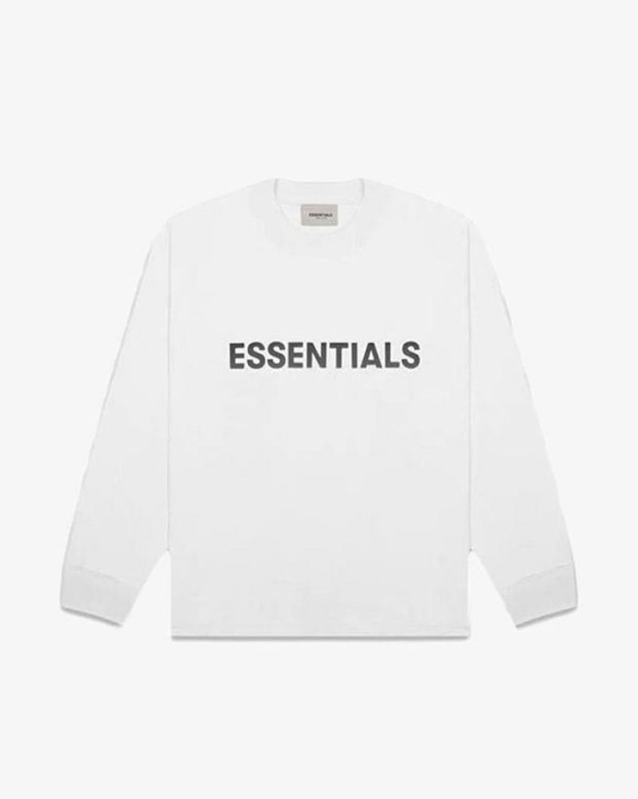 Secret Sneaker Store Online Fog Essentials Ss20 Silicon Applique Logo White Long Sleeve Tee | Tees