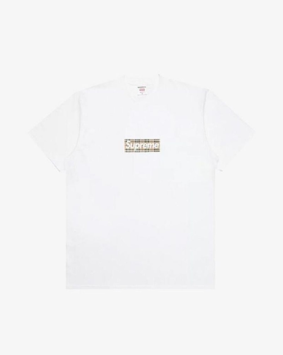 Secret Sneaker Store Online Supreme X Burberry Box Logo Tee White | Streetwear