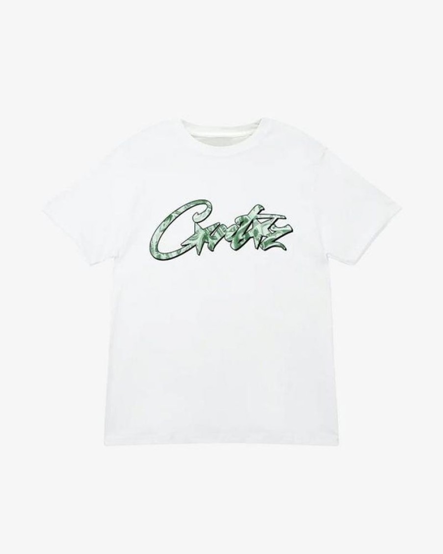 Secret Sneaker Store Online Corteiz Green Dollar Tee White | Streetwear