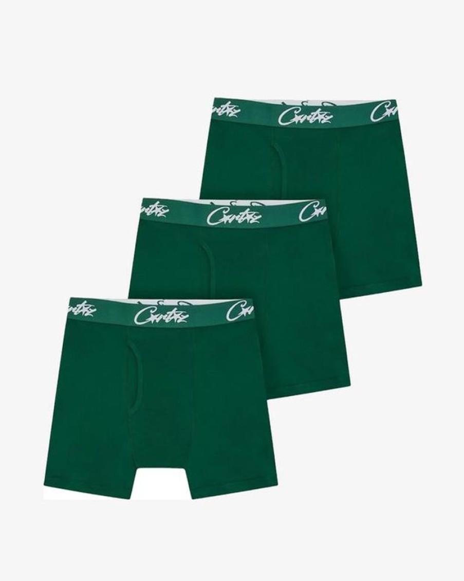 Secret Sneaker Store Online Corteiz Alcatraz Boxers Green 3 Pack (New) | Streetwear