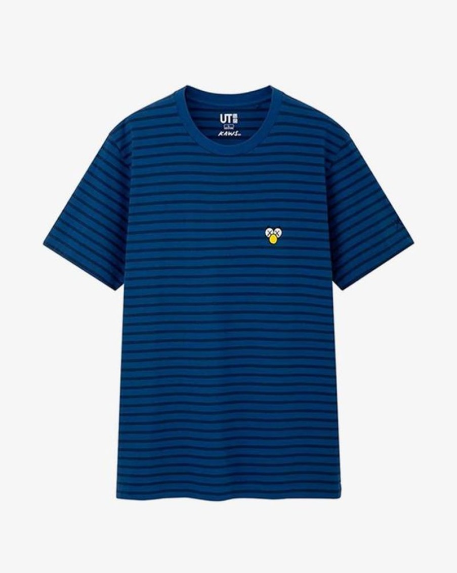 Secret Sneaker Store Online Kaws X Uniqlo Bff Face Striped Blue Tee (New) | Streetwear