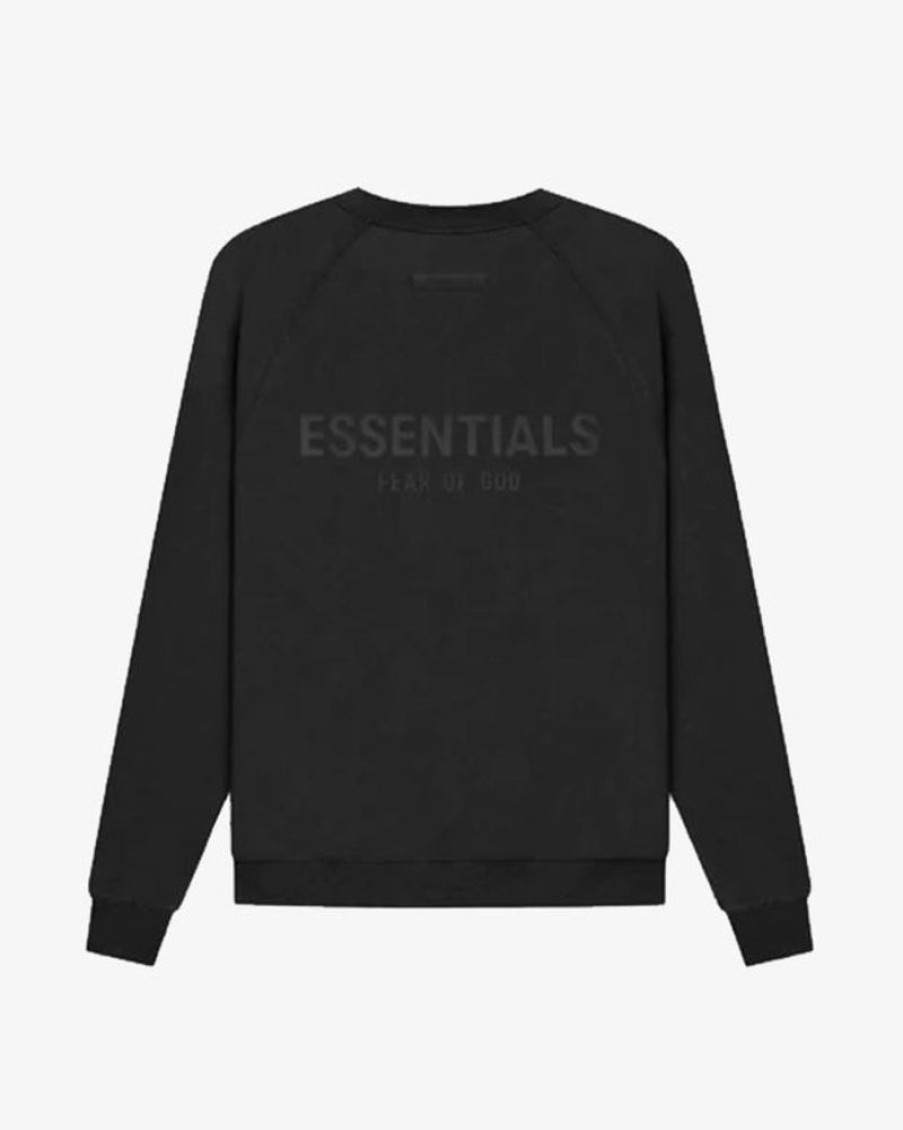 Secret Sneaker Store Online Fog Essentials Ss21 Silicon Applique Logo Black Crewneck | Streetwear