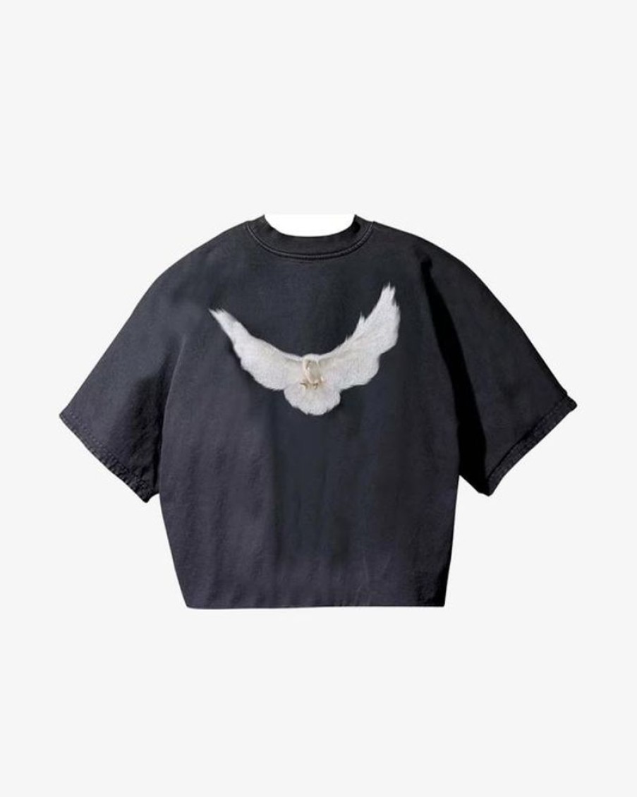 Secret Sneaker Store Online Yeezy Gap Engineered By Balenciaga Dove 3/4 Sleeve Washed Black No Seam Tee | Streetwear