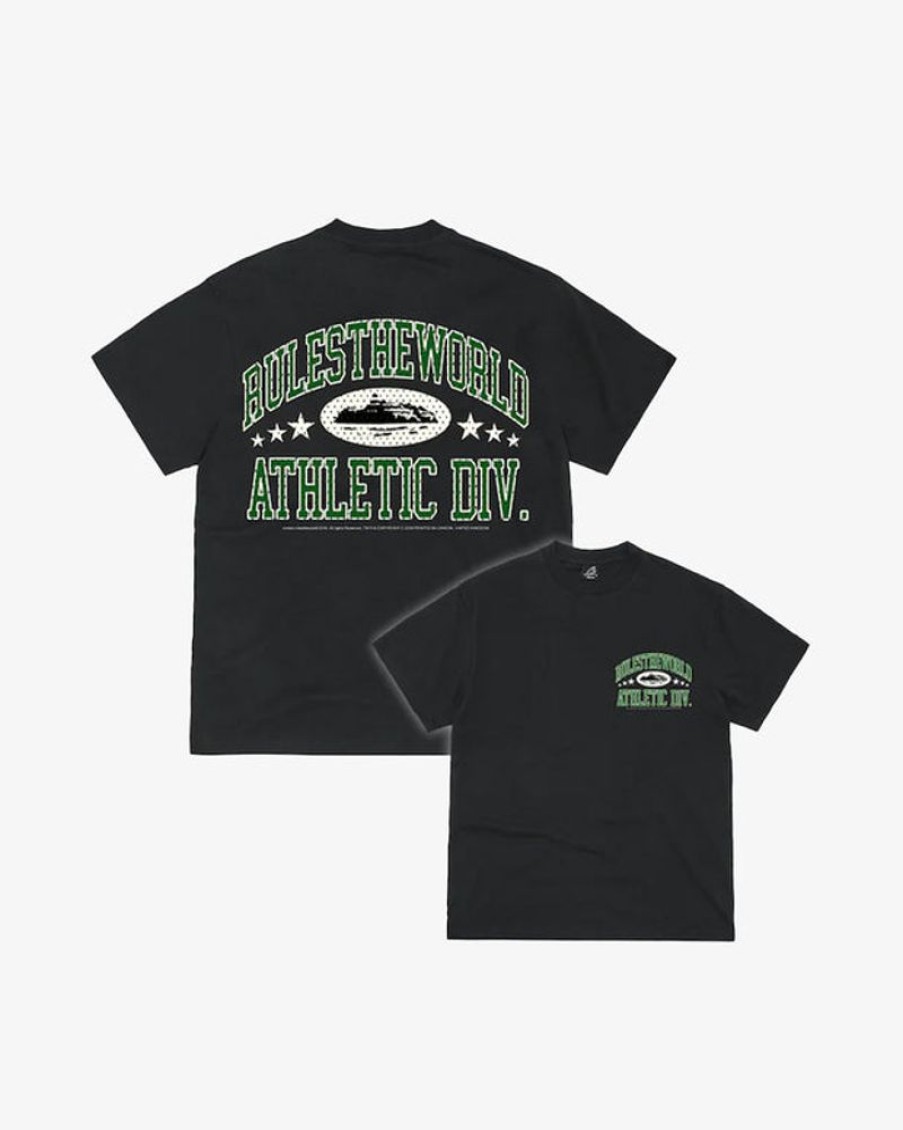 Secret Sneaker Store Online Corteiz Rtw Athletic Division Tee Black Green (New) | Streetwear