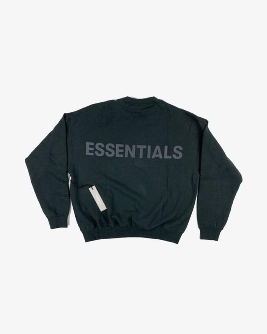 Secret Sneaker Store Online Fog Essentials Fw19 Reflective Logo Black Crewneck | Streetwear