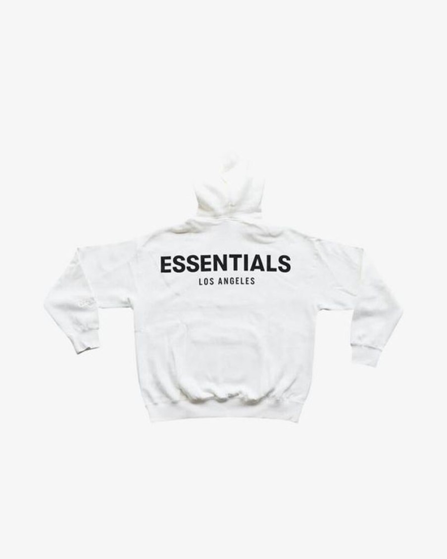 Secret Sneaker Store Online Fog Essentials Los Angeles Exclusive Reflective Logo White Hoodie - | Hoodies