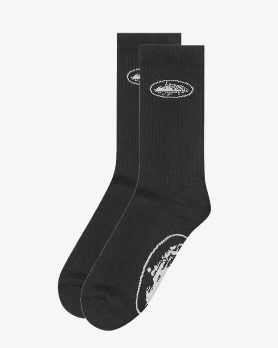 Secret Sneaker Store Online Corteiz Alcatraz Socks Black Pack Of 2 | Socks