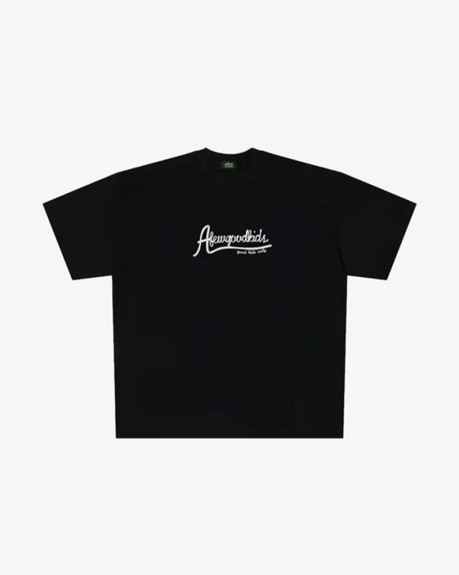 Secret Sneaker Store Online A Few Good Kids Ss23 Embroidered Logo Black Tee | Streetwear
