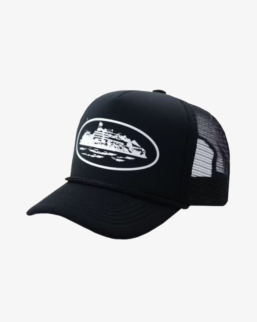 Secret Sneaker Store Online Corteiz Alcatraz Black Trucker Hat (New) | Caps