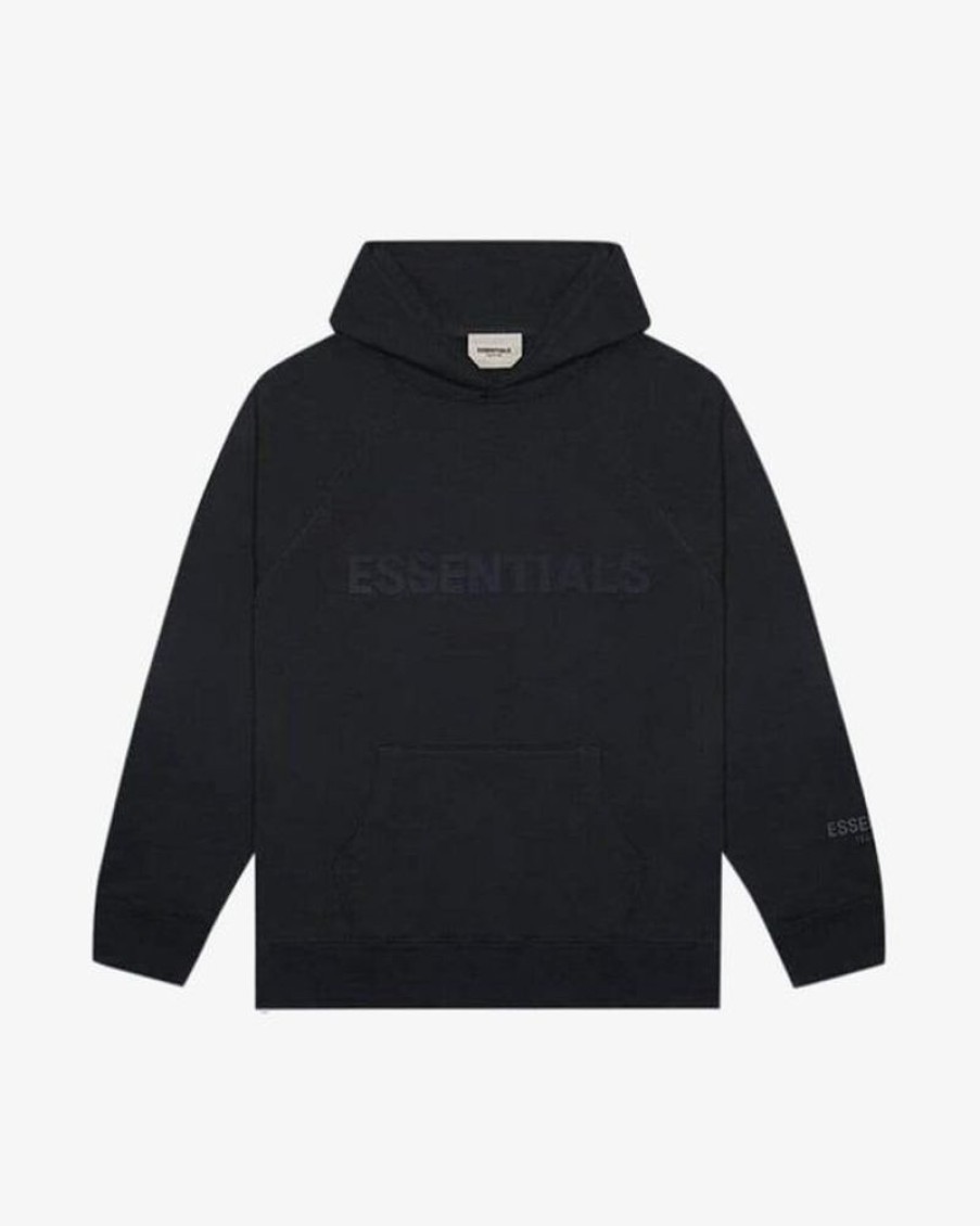 Secret Sneaker Store Online Fog Essentials Ss20 Silicon Applique Logo Black Hoodie | Hoodies