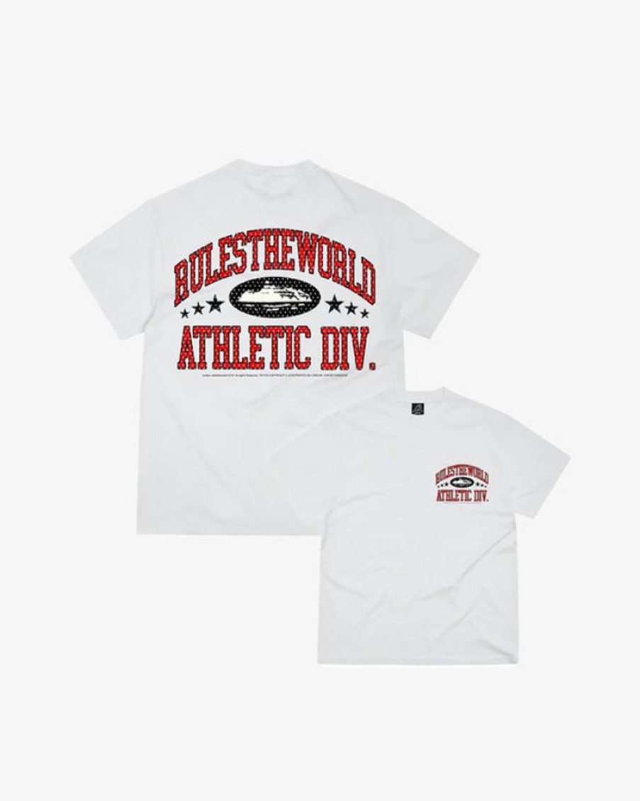 Secret Sneaker Store Online Corteiz Rtw Athletic Division Tee White Red | Streetwear