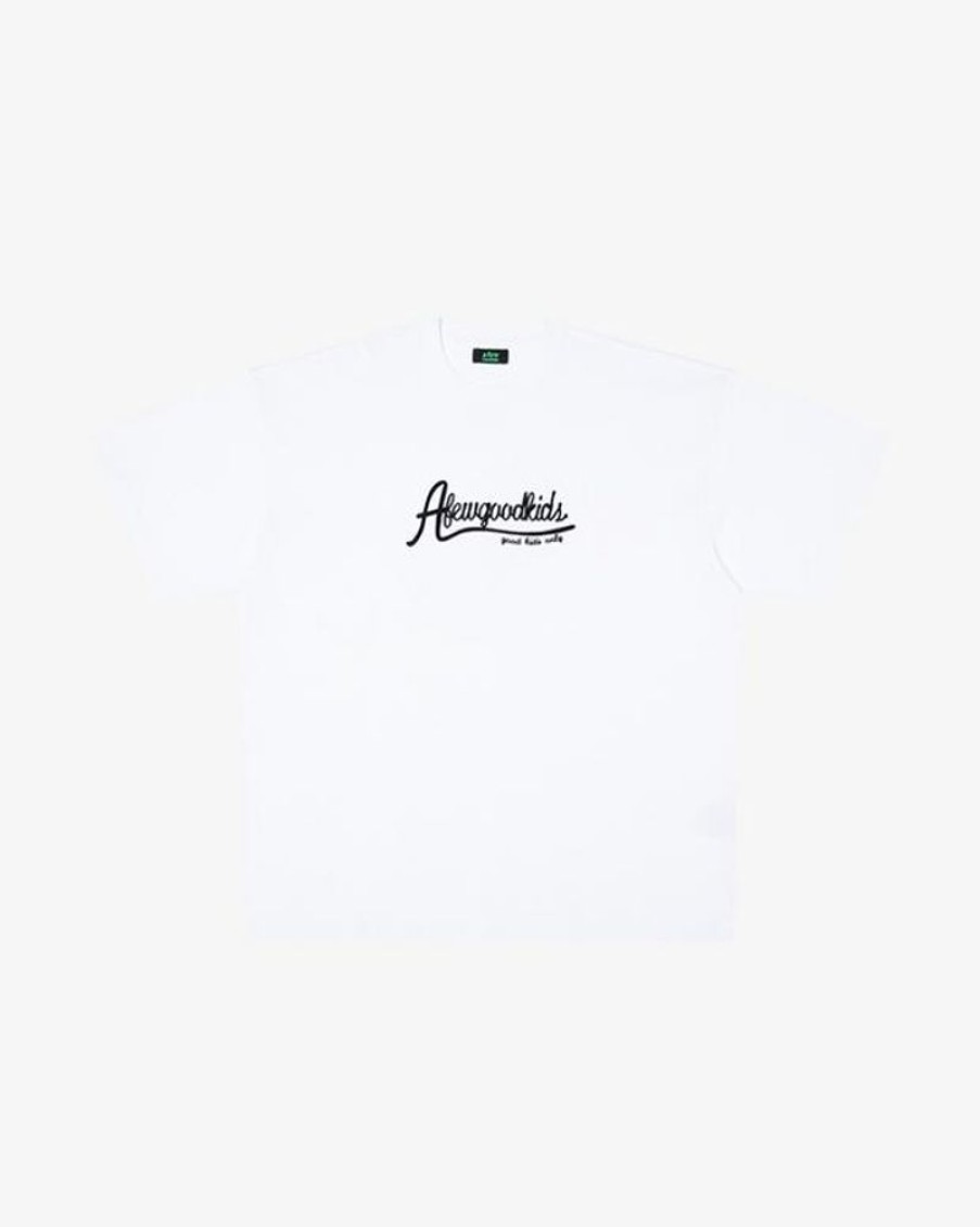 Secret Sneaker Store Online A Few Good Kids Ss23 Embroidered Logo White Tee | Streetwear